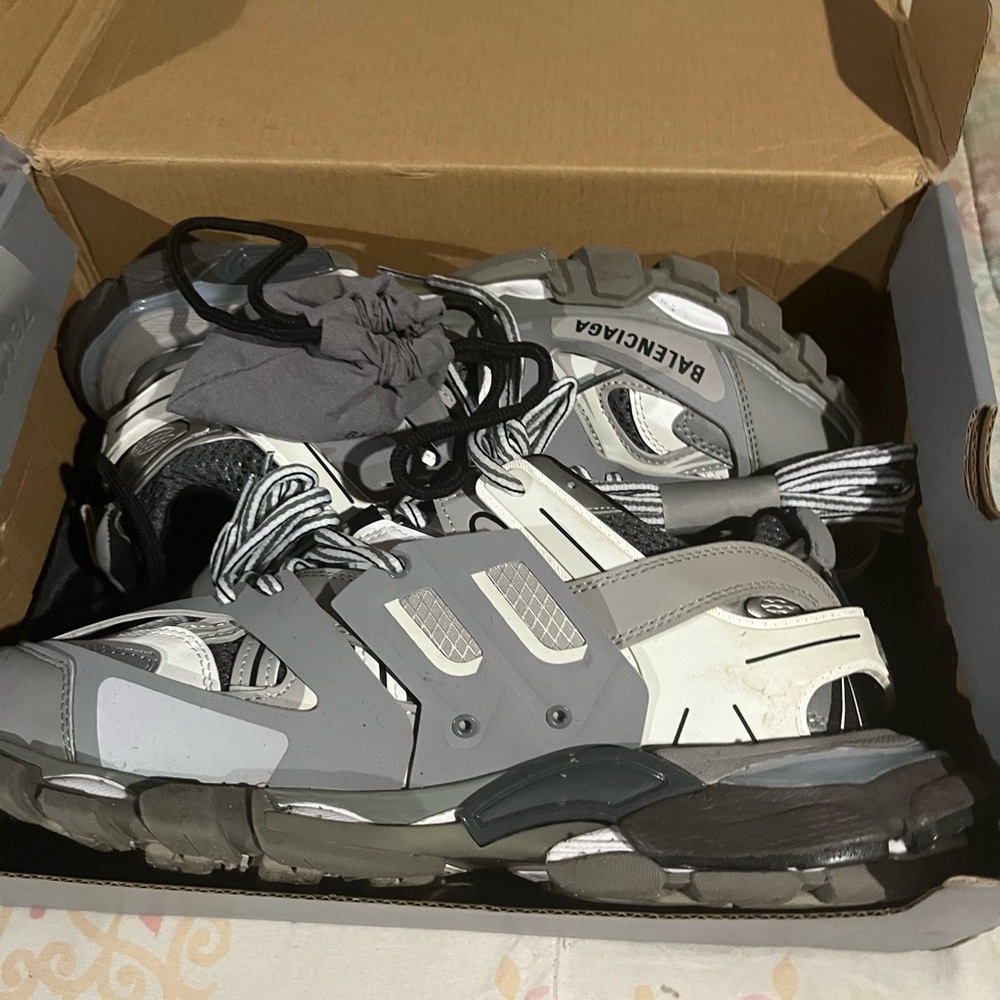 Balenciaga Gray and White Sneakers